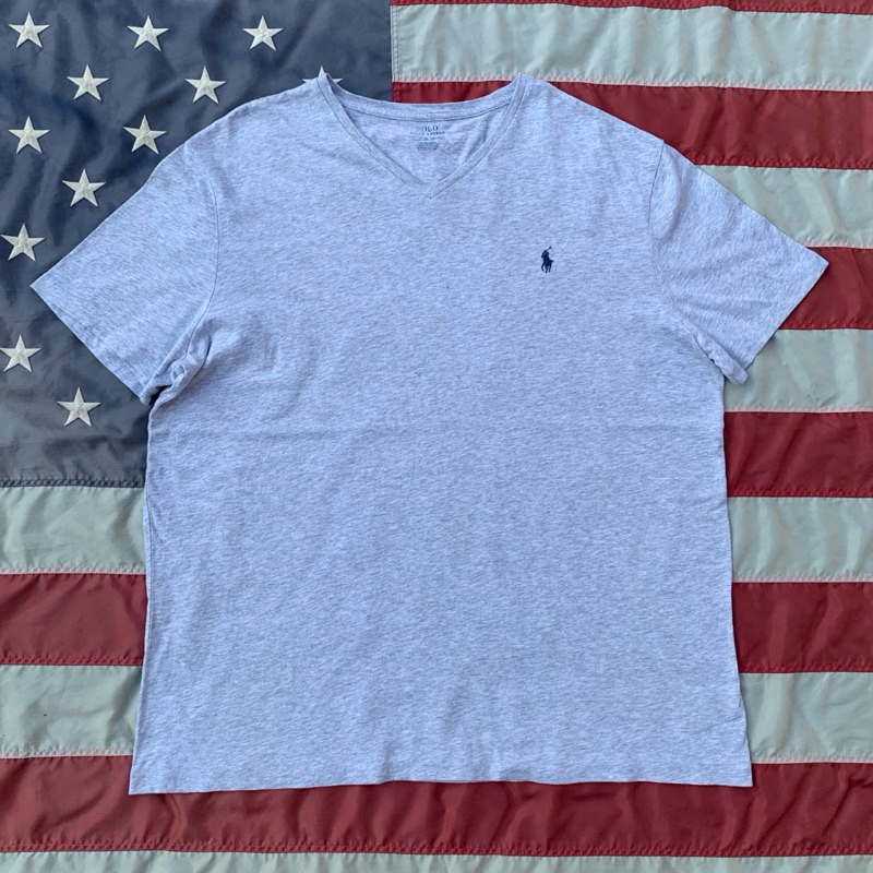 เสื้อยืดคอวี Polo Ralph Lauren (size xl อก 25“)