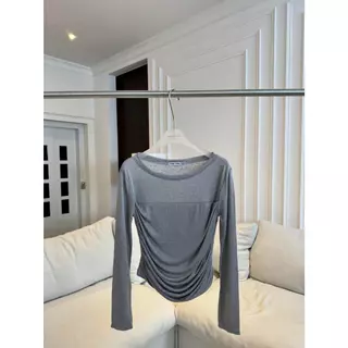 PTL001เสื้อแขนยาวย่นข้างผ้าสลาฟ PROMTHONG