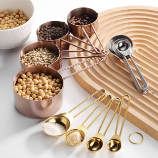 Bakery D'VER ❤️ ถ้วยตวง ช้อนตวง สแตนเลสอย่างดี [9 ชิ้น] อุปก…