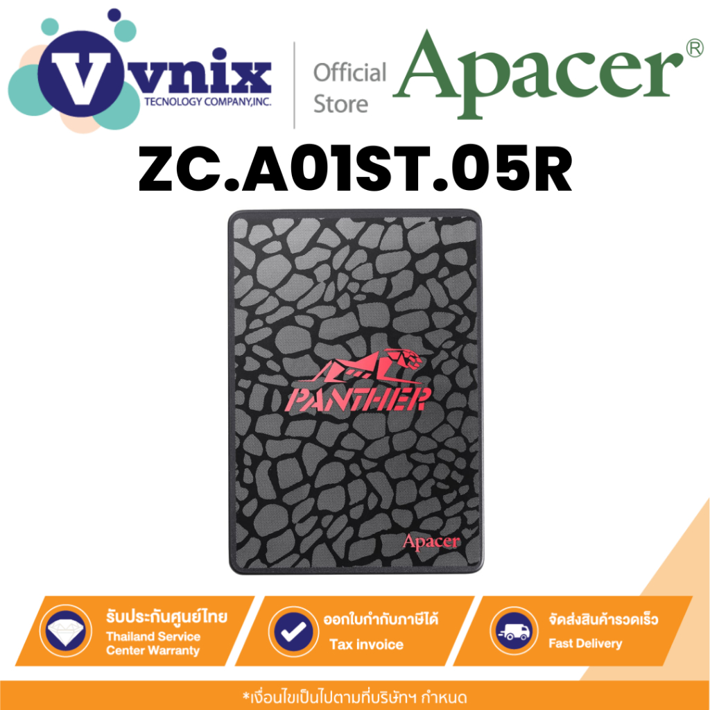 APACER AS350 PANTHER 512GB SSD (เอสเอสดี) 2.5" SATA3 (AP512GAS350-1) รับประกัน 3 ปี By Vnix Group