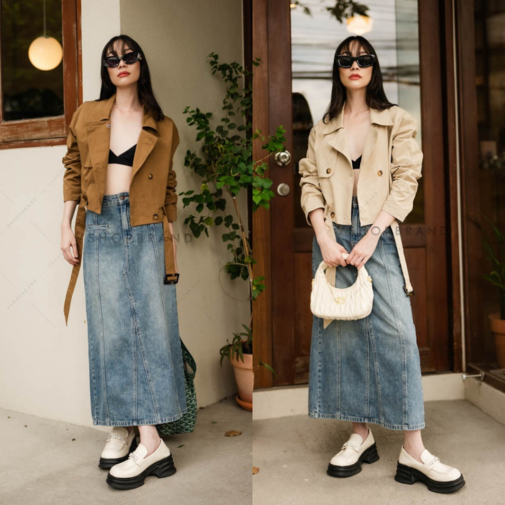 พร้อมส่ง แจ็คเก็ตกระดุมหน้า+เชือก งานป้ายVshop