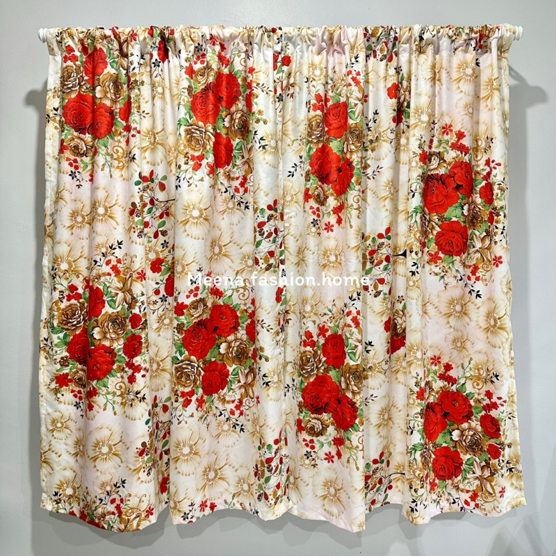 แนะนำ ผ้าม่าน ผ้าม่านหน้าต่าง สอดลวดสลิง(ลายดอกวินเทจ)🌺น่ารัก ลดราคาพิเศษถูกสุดๆ ขนาด110x130cm. สินค้าพร้อมส่ง📦 ราคาพิเศษ มีเก็บเงินปลายทาง