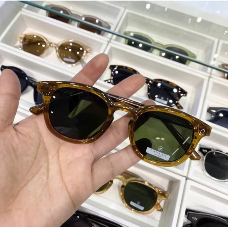 แว่นกันแดด สไตล์วินเทจ สุดฮิต เเบรนด์ canaan สั่งตรงจากโรงงาน กัน UV400 สามารถนำกรอบเปลี่ยนเลนส์สายตาได้