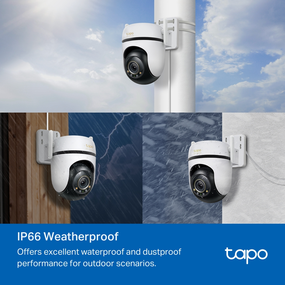 TP-Link กล้องวงจรปิด Outdoor Pan/Tilt Wi-Fi 5MP PoE พูดคุยโต้ตอบได้ รุ่น Tapo C530WS
