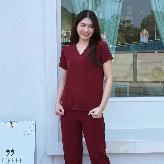 ⭐️GoodScurbs✅ชุดสครับทางการแพทย์คอวี ✅เนื้อผ้าดี นิ่ม ยับยาก ตัดเย็บในไทย** พร้อมส่ง