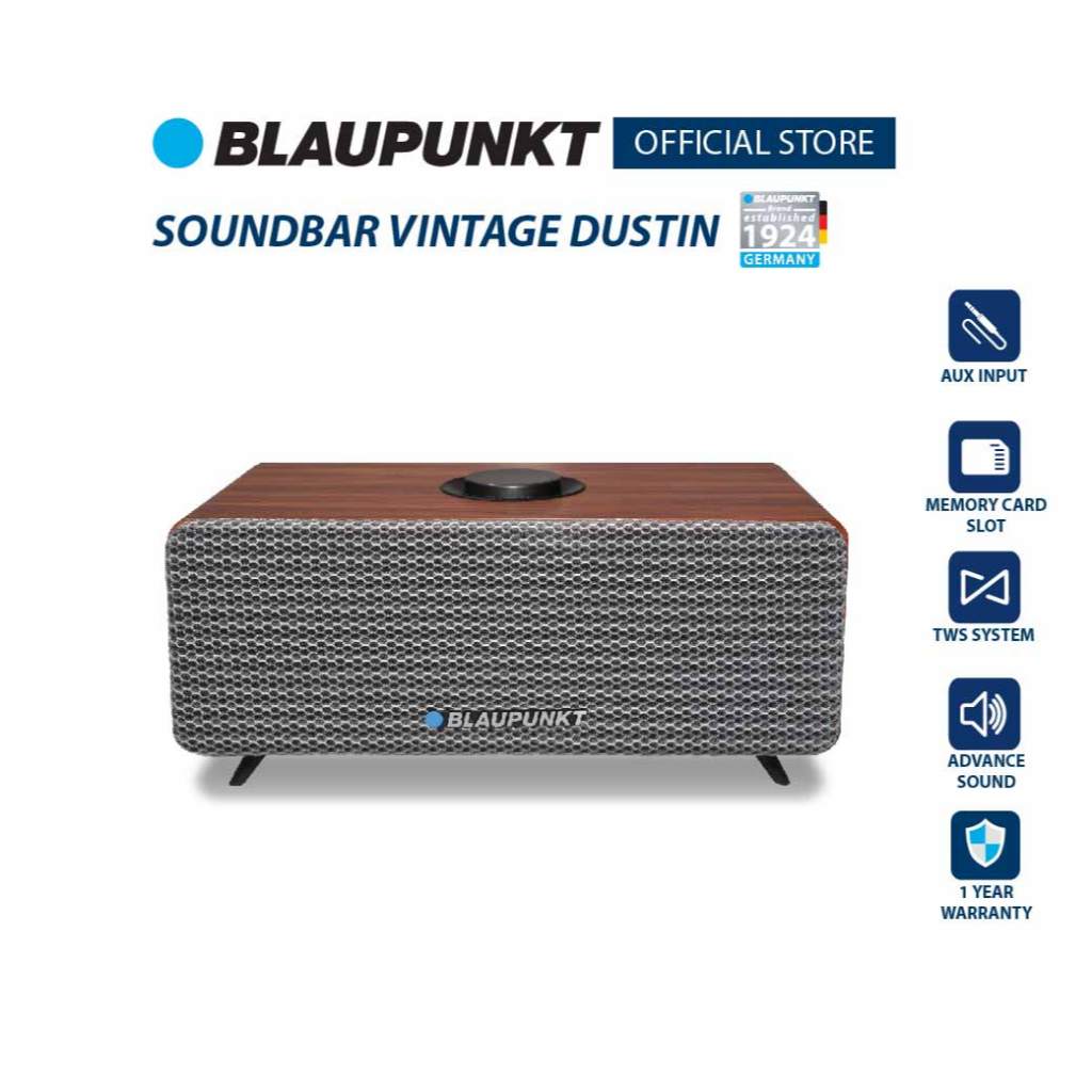 BLAUPUNKT ลำโพงบลูทูธพกพา 40 วัตต์  BLUETOOTH SPEAKER รุ่น DUSTIN แบตเตอรี่ 4000mAh เวอร์ชั่น 5.3