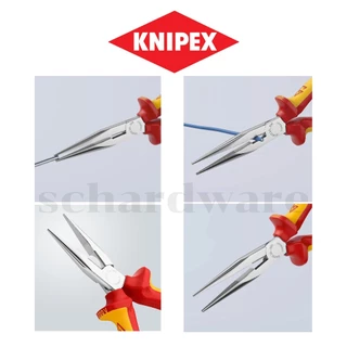 KNIPEX คีมปากแหลมกันไฟ คีมปากแหลมด้ามกันไฟ 1000V(VDE) Radio, Stork Beak ขนาด 6" 8" ผลิตที่ประเทศเยอรมัน 2506160, 2616200