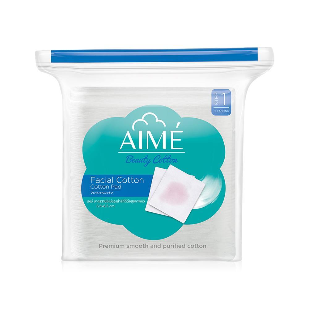 AIME Facial Cotton Pad เอเม่ สำลี สำลีเช็ดหน้า สำลีแผ่น ผิวสัมผัสนุ่ม ละเอียด ไม่เป็นขุย
