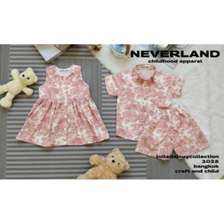 NEVERLAND ชุดคู่ลูกชาย & ลูกสาว พิมพ์ลาย Toile de jouy  สีชม…