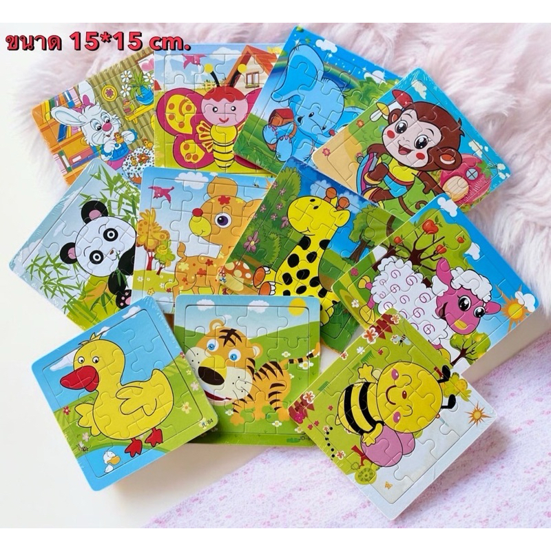 C0801  12 ชิ้น คละลายจิ๊กซอว์ขนาด 15*15 cm.
