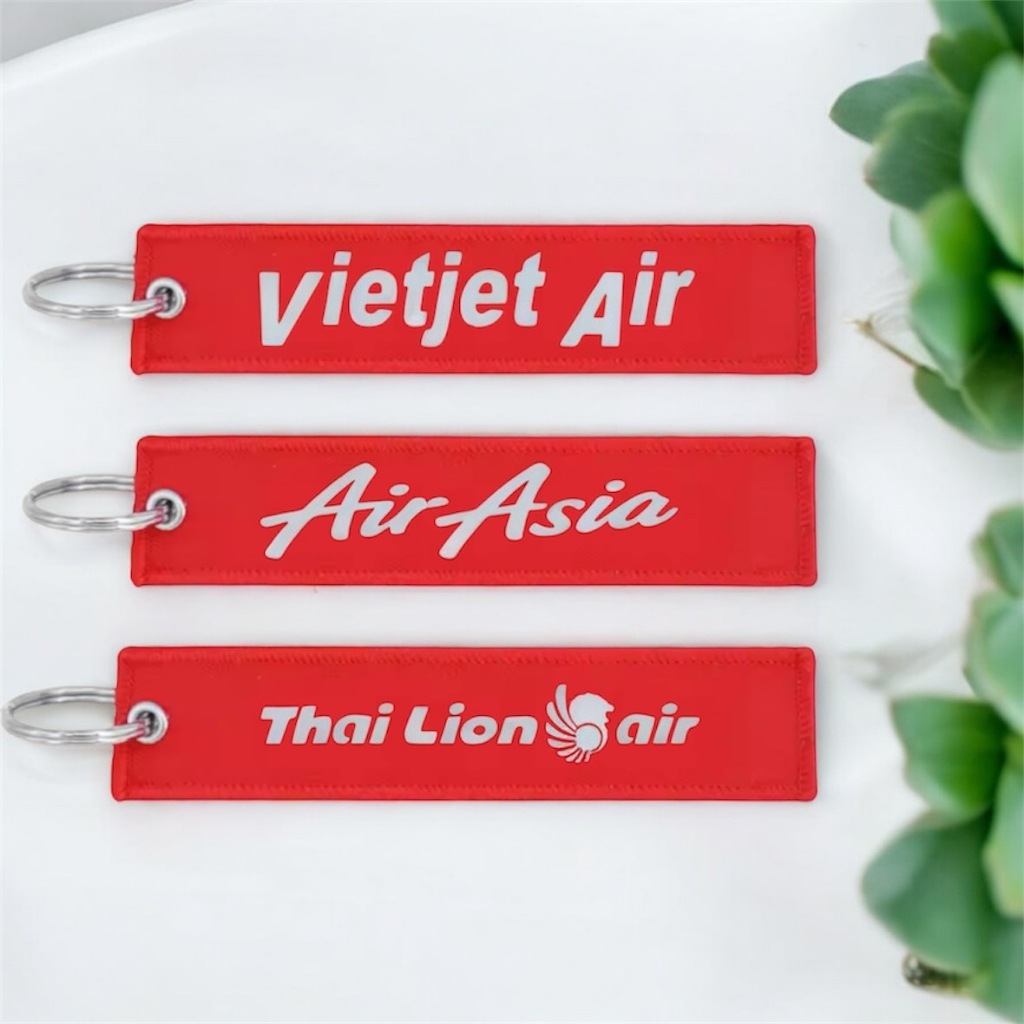 พวงกุญแจ แท็กติดกระเป๋า แท็กกุญแจ Vietjet Air,Air Asia,Thai Lion Air งานสกรีนคมชัด ขนาดกระถัดรัด