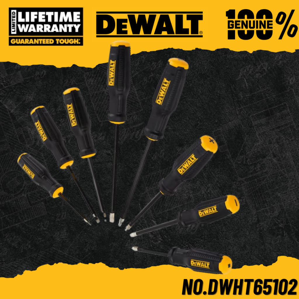 DEWALT ชุดไขควง TOUGH SERIES 8 ชิ้น/ชุด No.DWHT65102