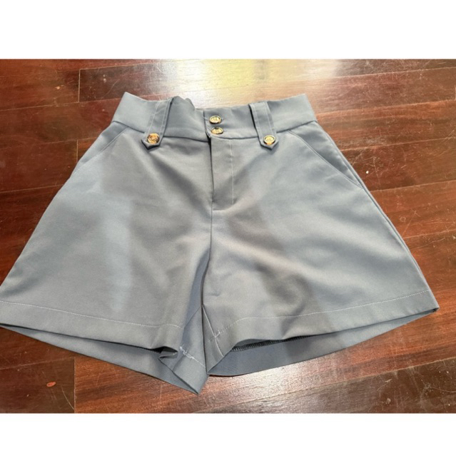 กางเกงขาสั้นสีเทาฟ้า ป้าย promthong มือสอง