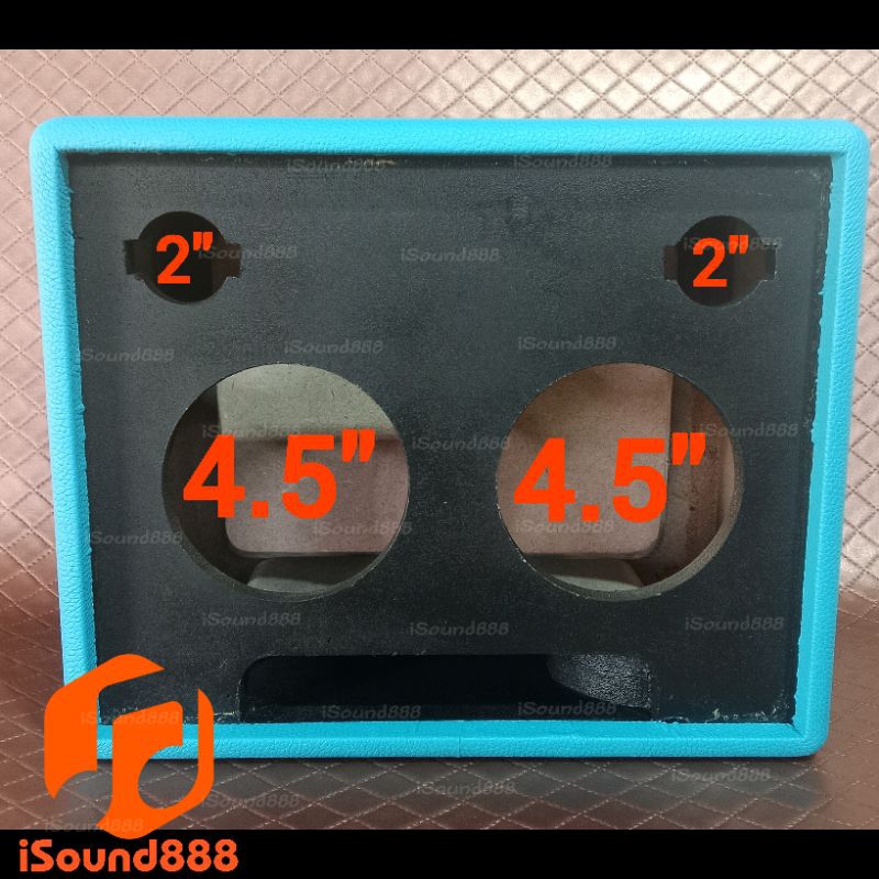 ตู้เปล่าลำโพงบลูทูธ DIY 2.0 #M42F พอทหน้า ขนาดตู้ 32×26×18 cmช่องเพลท 5×18cm.ดอก 4.5 นิ้ว ×2แหลม hk2