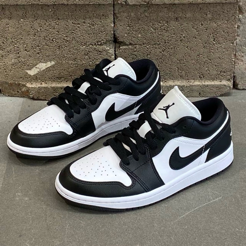 (สินค้าพร้อมส่ง) AIR JORDAN 1 LOW BLACK WHITE ของแท้ 100%