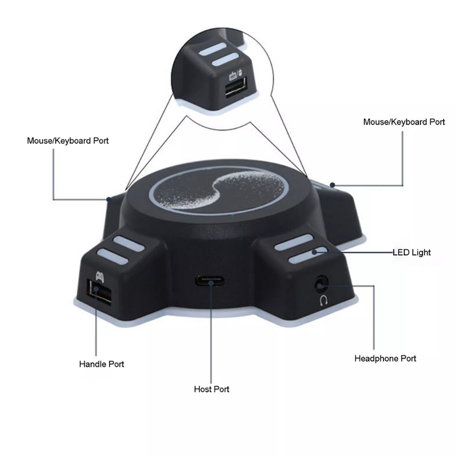 อะแดปเตอร์แปลงเมาส์ คีย์บอร์ด Game HUB Controller Converter ตัวแปลง สำหรับ Switch PS4 XBOX PS3 XSX