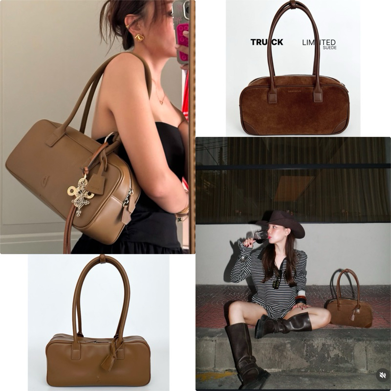 (ใช้โค้ด 20% เหลือ‼️2,320฿-3,250฿‼️)New!! Baconandpie Truck Bag สี Mocha, Limited Suede