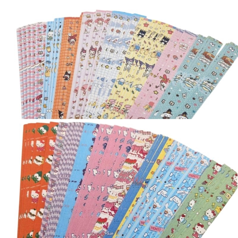 กระดาษพับดาวพิมพ์ลาย1ด้าน ขนาด1cm×24cm 56 แผ่น