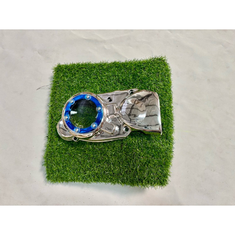 ครอบเครื่อง ครอบจานไฟ รุ่น แดช เก่าปี97 แดชใหม่ปี 98 / LS'125 และLSปี2000 ชุบสีเงินเจาะใส - รูปที่ 2