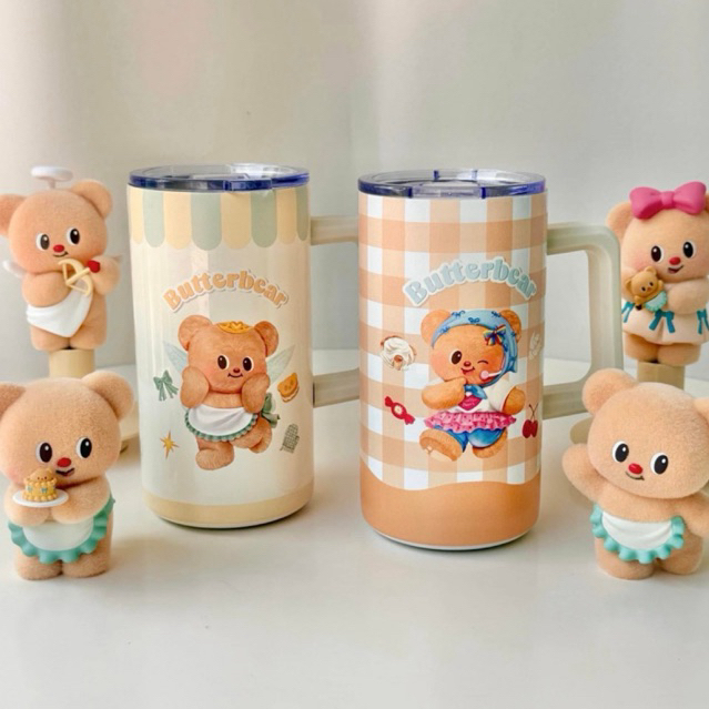 (ใช้โค้ดลด 30%) กระบอกน้ำสเตนเลส แก้วเก็บความเย็นหมีเนย 22 ออนซ์ Butterbear x 7-11