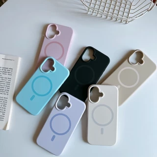 [i17] พร้อมส่ง R1868 เคสพรีเมี่ยมซิลิโคนชาร์จไร้สายวงแหวนแม่เหล็ก เคสไอโฟน สำหรับ iPhone13-16Promax