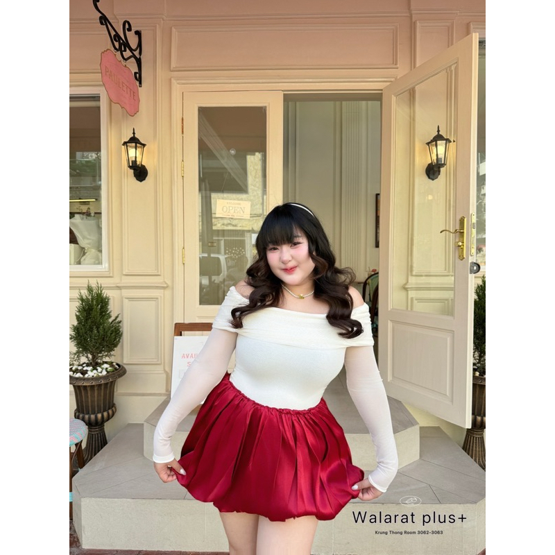 (WR) กระโปรงบอลลูน ใส่แล้วไม่พอง สวยมาก ผ้าขับผิวสุดๆ แมทซ์ง่าย เสื้อผ้าสาวอวบอ้วน พลัสไซส์ ไซส์ใหญ่