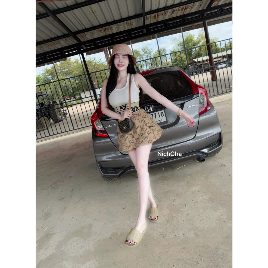 Nicha set เสื้อกล้าม - กระโปรง มีซับกางเกง ซิปหน้า