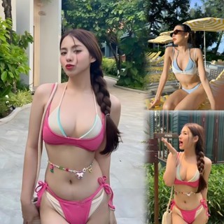 🌸Swift Bra🌸sexy bikini บิกินี่ 4 ชิ้น ชุดว่ายน้ำสตรี บราไร้โ…