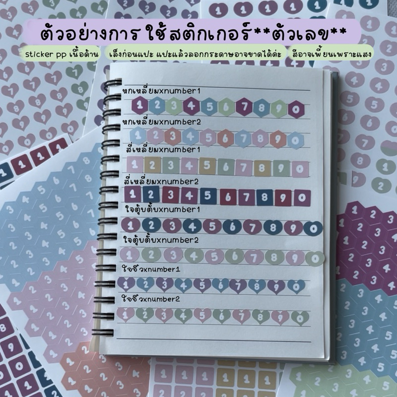 สติกเกอร์ตัวเลขxลายน่ารักมี8แบบค่ะ