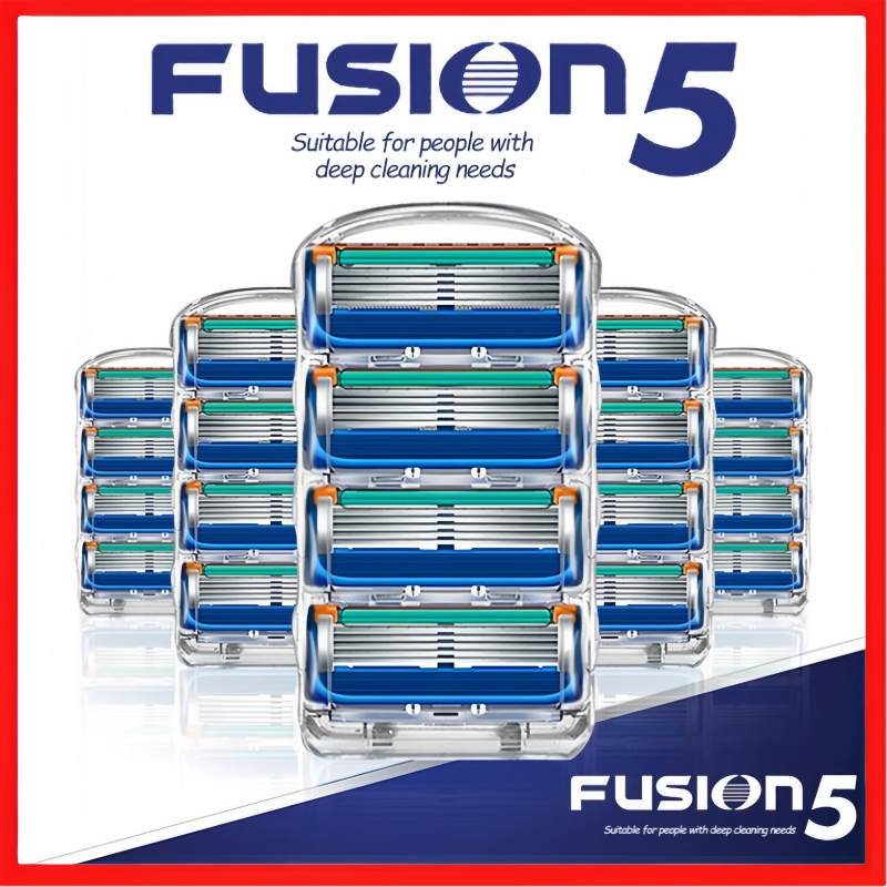 For Gillette Fusion 5 Proglide Proshield 5 ชั้นความปลอดภัยการโกนหนวดแทนใบมีดโกนคู่มือมีดโกนตรงใบหน้าสำหรับผู้ชาย