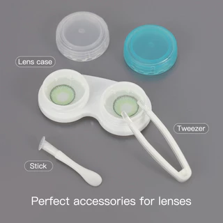 Magister ตลับคอนแทคเลนส์ กล่องใส่เลนส์ คลิปพกพา Contact Lens Case สีชมพู/เทา