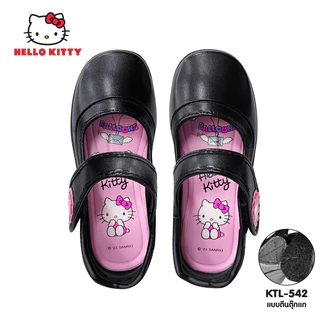 Hello Kitty รองเท้าเด็กนักเรียนหญิงคิตตี้ รุ่นตีนตุ๊กแก ไซต์25-30 KTL-542,KTL-545
