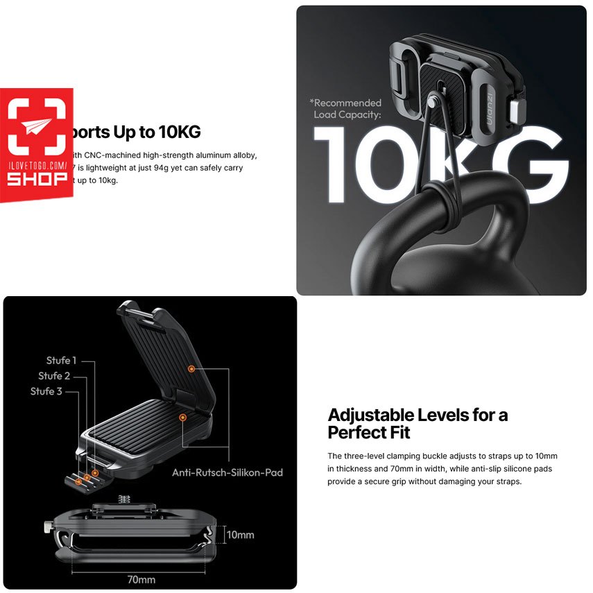 เพลท Ulanzi - UKA07 Quick-release Kit for Camera Backpack Strap Clip C035
