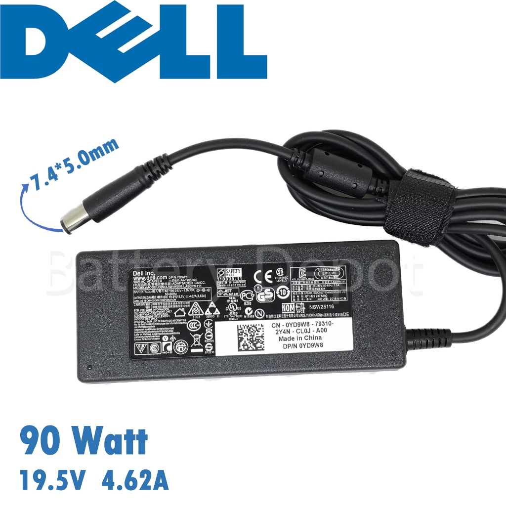เดล Adapter (สำหรับ Latitude D600 D610 D620 D630 D630C D631 D800 D810 D820 D830 Series) 90W 7.4 สายช