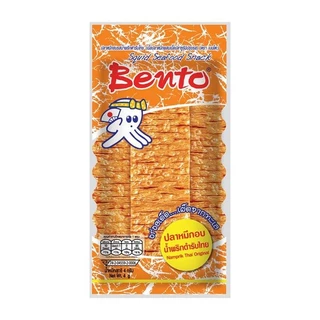 (ยกแผง12+ฟรี1) เบนโตะ Bentoปลาหมึกอบ คละรส ปลาหมึกอบรสทรงเครื่อง รสชาติหวานเผ็ดกลางอร่อย ขนาด 5 กรัม 13 ซอง