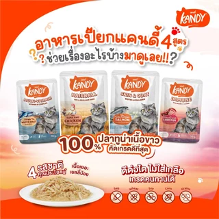 (ยกลัง) Kandy อาหารเปียกแมวแคนดี้ ใช้ปลาทูน่าเนื้อขาว สําหรับแมวอายุ 2เดือนขึ้นไป