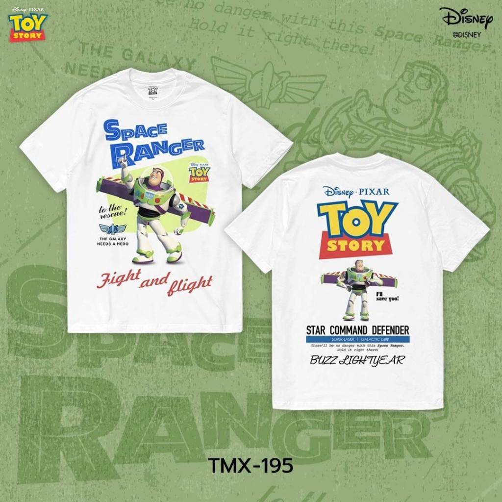 Power 7 Shop เสื้อยืดการ์ตูน ลาย "บัซ ไลท์เยียร์" จาก "Toy Story" ลิขสิทธิ์แท้ DISNEY (TMX-195)