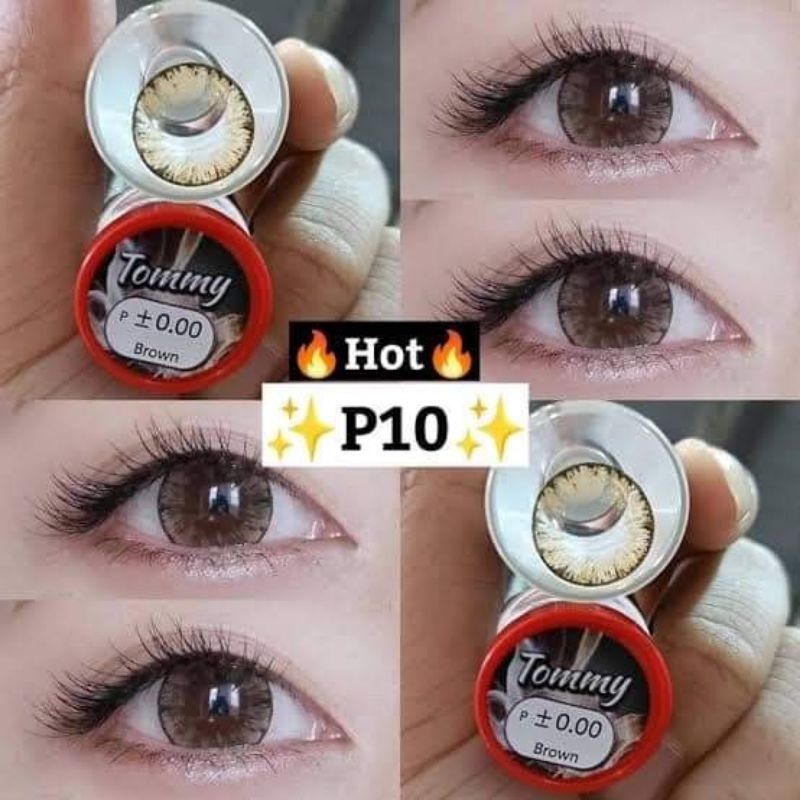 มีค่าสายตา tommy Gray Brown บิ๊กอาย สุดปัง คอนแทคเลนส์ รายเดือน มีอย แถมตลับฟรี เลนส์นิ่ม สวยปังมาก