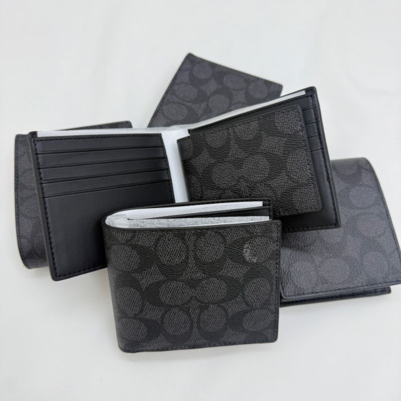 📍ใช้โค้ดลด30ได้📍ของแท้100%พร้อมส่งที่ไทย COACH ID BILLFOLD WALLET กระเป๋าตังผู้ชายมีไส้ ไส้กระเป๋าถอดออกได้