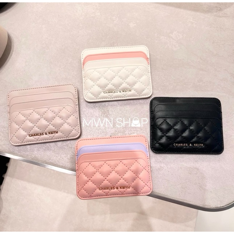 Charles&keith มีโค้ดลด30% Quilted Multi-Slot Card Holder กระเป๋าใส่บัตร ของแท้จากชอป