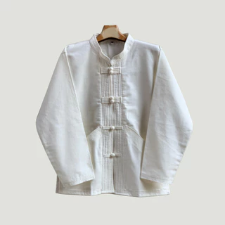 เสื้อผ้าฝ้ายคอจีน ไทเขินแขนยาวกระดุมจีน สไตล์ล้านนา ทรงตรงสวมใส่สบายเนื้อนุ่มมือ ใส่ทำงานดูเรียบร้อยดูดีทุกมุมมอง