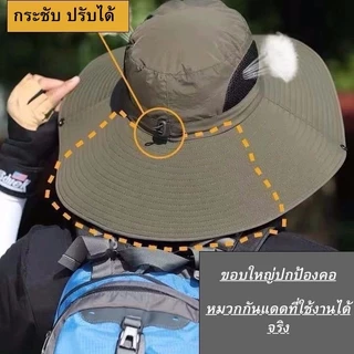 YH หมวกกันแดด หมวกคลุมหน้ากันแดด ปีกกว้าง รอบทิศทาง 360 องศา มีช่องระบายอากาศ สำหรับตกปลา ทำสวน ทำนา