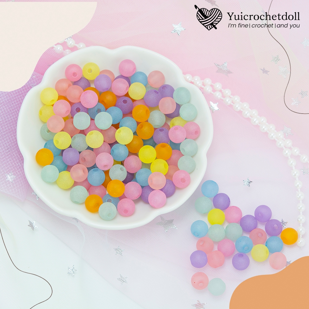 ลูกปัด Jelly ทรงกลมโทนขุ่น Matt Beads แพค 20 กรัม สําหรับทําพวงกุญแจ เครื่องประดับ DIY Craft╭♥