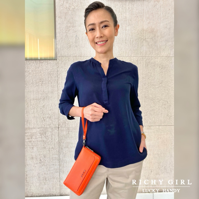 ALOT กระเป๋าสตางค์เสริมดวงใบยาว รุ่น Richy girl สีส้ม / สาววันพฤหัสบดี