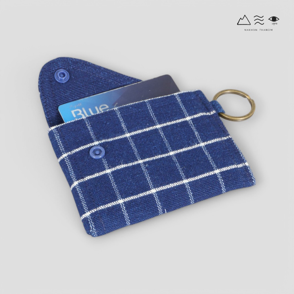 กระเป๋าใส่บัตรผ้าฝ้ายทอมือ คราม - รูปที่ 3