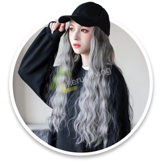 EQUAL วิกผม+หมวก วิกหมวก Wig cap หมวกแก๊ปพร้อมวิกผม แบบสวมครอบ ลอนสวยธรรมชาติ