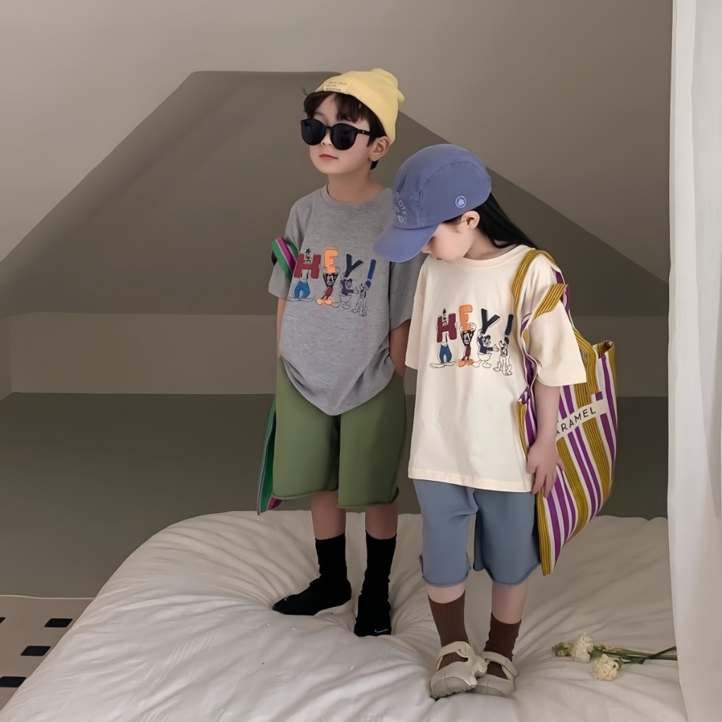 Beryl kidsเสื้อยืดเด็กแขนสั้นลายการ์ตูนเสื้อสวมหัวคอกลมน่า รูปที่ 8