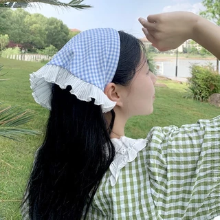 หมวกคลุมผม ผ้าโพกหัว ผ้าคลุมผม 🌼 ผ้าคลุมมีลูกไม้ สีน่ารักมาก SET-BK010