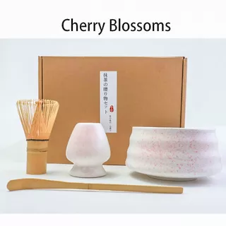 osiden ชุดชามมัทฉะ (4ชิ้น) Chawan ถ้วยชงมัทฉะ ถ้วยชงชาเขียว แปรงชงชา ที่ใส่มัทฉะ ที่ตักมัทฉะ