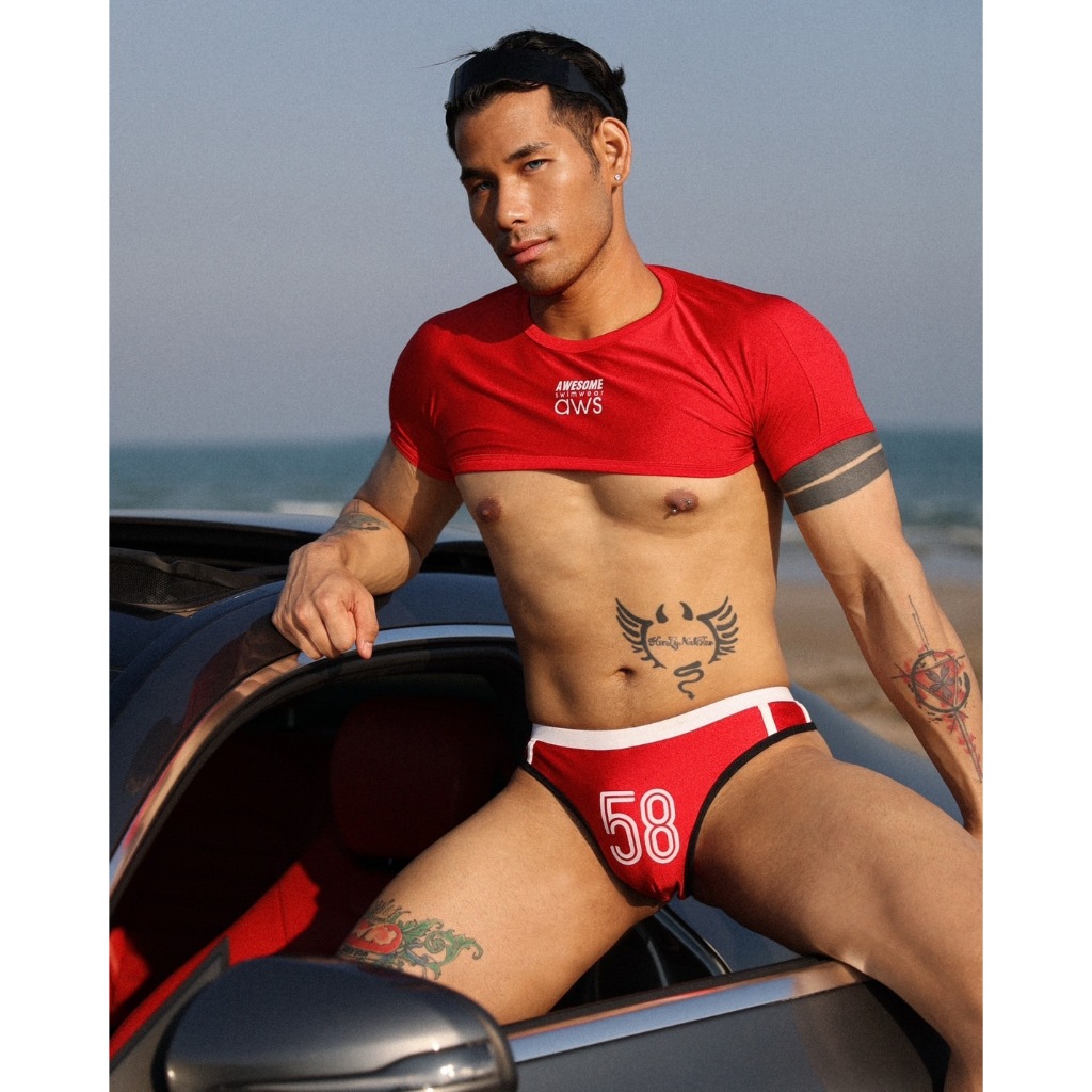 ST216 เสื้อครอป มีเเขนดีไซส์สุดเท่สำหรับผู้ชาย Awesome sport — صورة 2